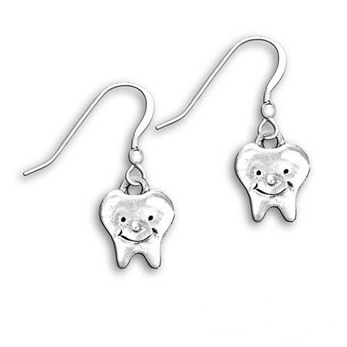 Sterling Silver Smiling Teeth Earrings