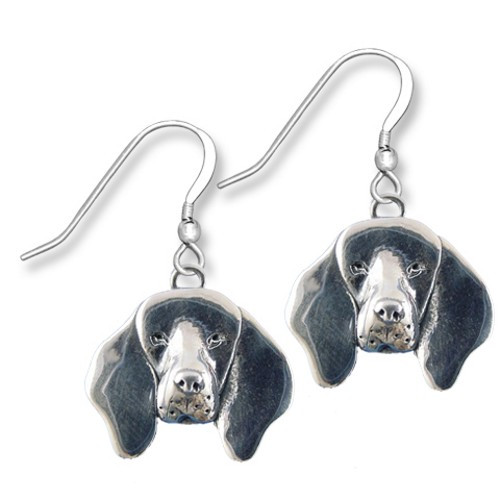 Sterling Silver Coonhound Earrings