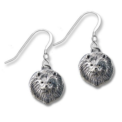 Sterling Silver Pomeranian Earrings