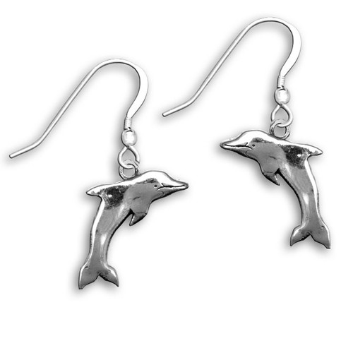 Silver Dolphin Earrings with a December Birthstone – The Jewelry Girls