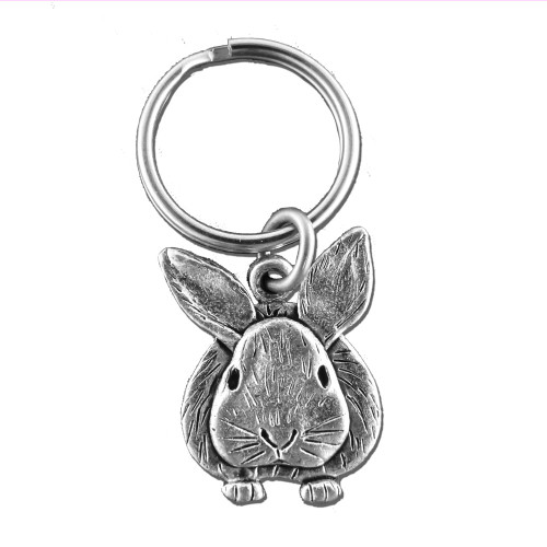 Pewter Rabbit Keychain - Animal Key Chains - TheMagicZoo.com