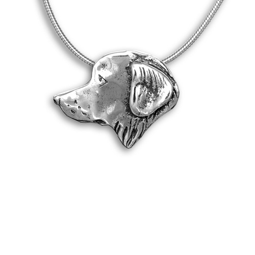 Sterling Silver Golden Retriever Pin Pendant