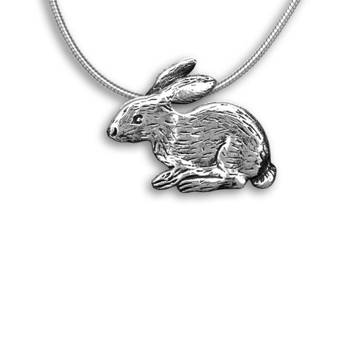 Sterling Silver Rabbit Pin Pendant