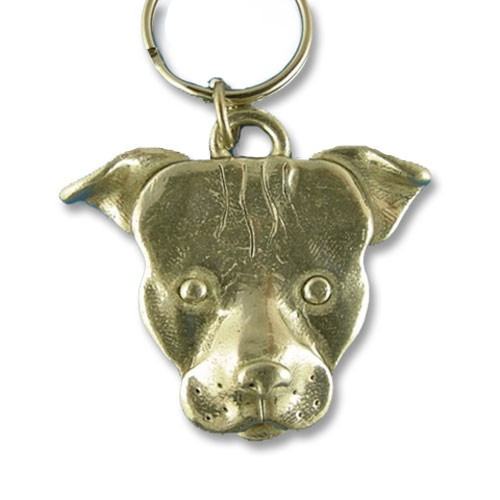 Pit Bull Keychain - Pewter Pit Bull Gift - TheMagicZoo.com