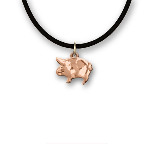 Bronze Pig Necklace