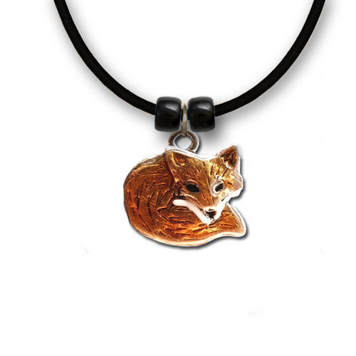 Enamel Fox Necklace