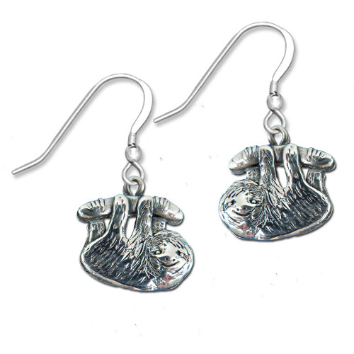 sloth earrings sterling silver
