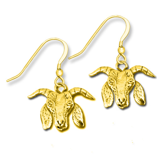 14K Solid Gold Boer Goat Earrings
