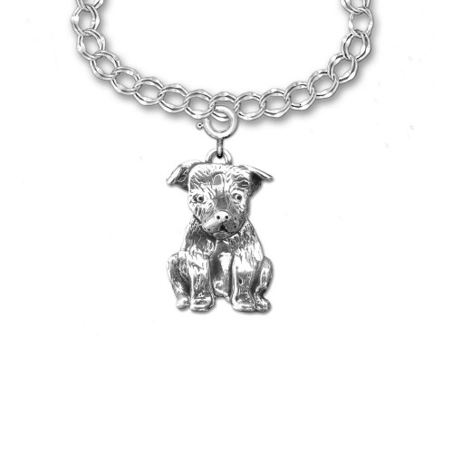 Sterling Silver Pit Bull Puppy Charm Sterling Silver Pit Bull Puppy Charm