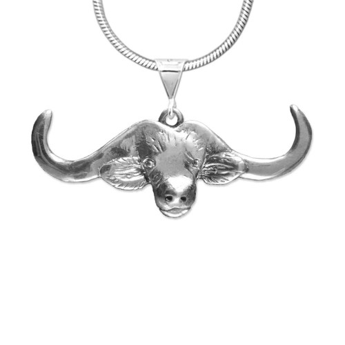 Sterling Silver Cape Buffalo Pendant