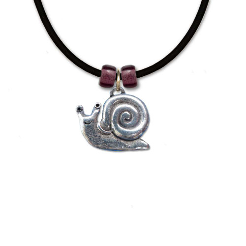 Spiral Shell Necklace with Beaded Cord & Stone Chips - Turtle Island Imports