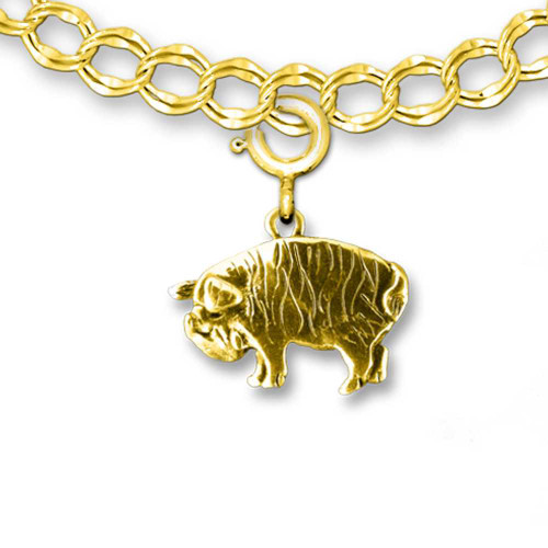 I4K Solid Gold Kunekune Pig Charm