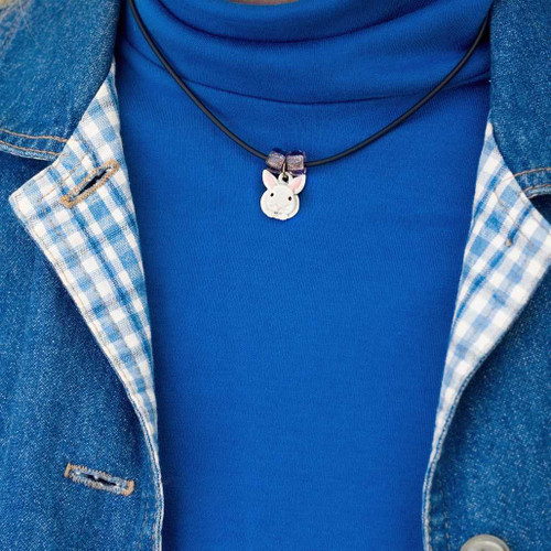 Enamel White Rabbit Necklace