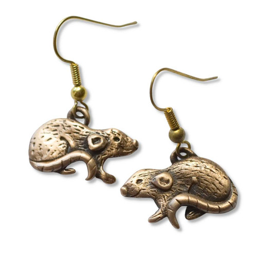 Bronze Dumbo Rat Earrings     