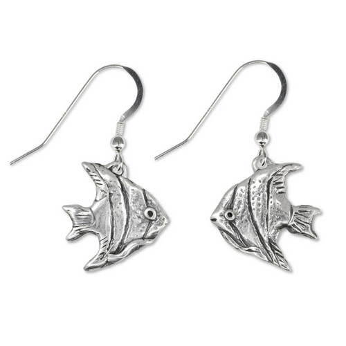 Fish Vintage Metal Coin Silver Stamping Earrings – Prince Peacock