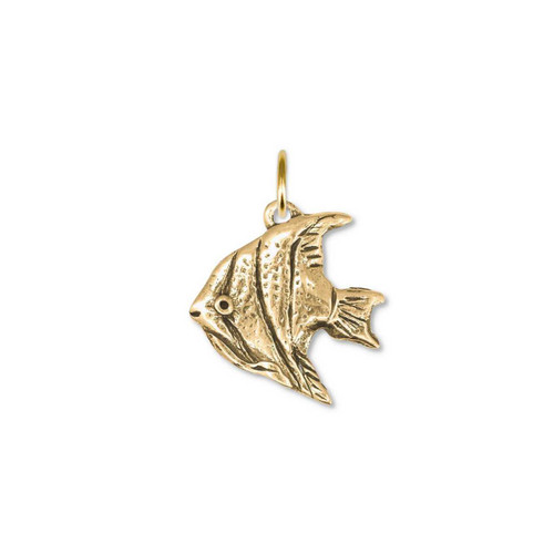 14K Solid Gold Angelfish Charm