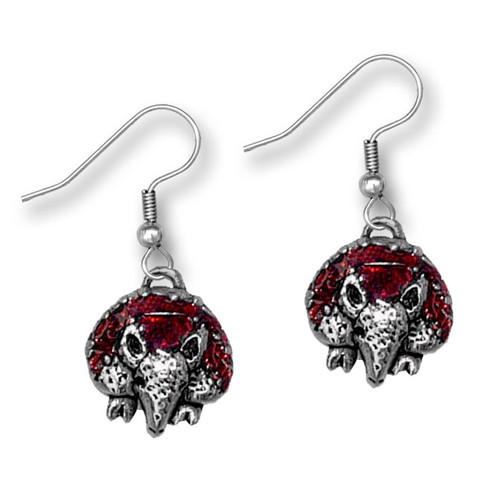 Enamel Sparkly Red Armadillo Earrings