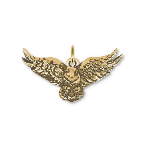 14K Gold Flying Eagle Charm