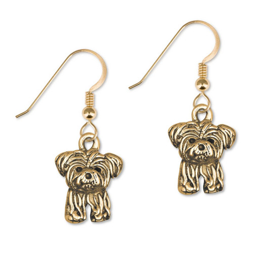 14K Solid Gold Shorkie Earrings