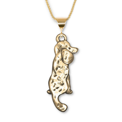 14K Solid Gold Poodle Body Pendant