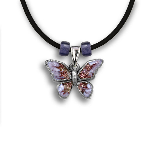 Enamel Purple Butterfly Necklace