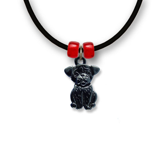 Enamel Black Pug Necklace
