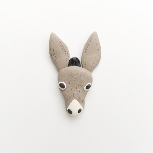 Vintage Polymer Clay Donkey Lapel Pin