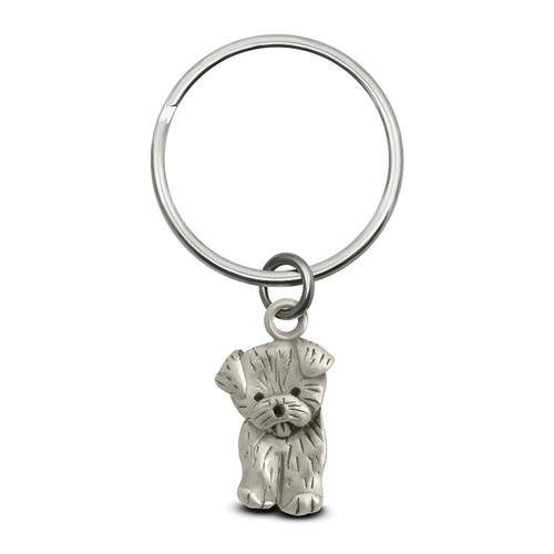 Pewter Small Yorkie Keychain Pewter Small Yorkie Keychain