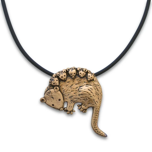 Bronze Opossum Mama Pendant