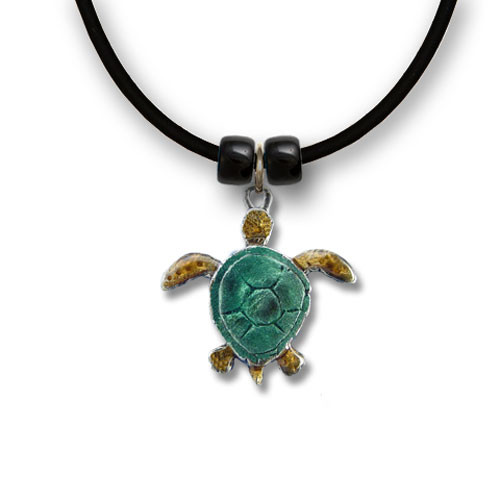 Enamel Green Sea Turtle Necklace