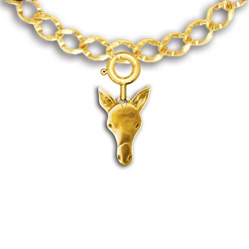 14k Solid Gold Mule Charm