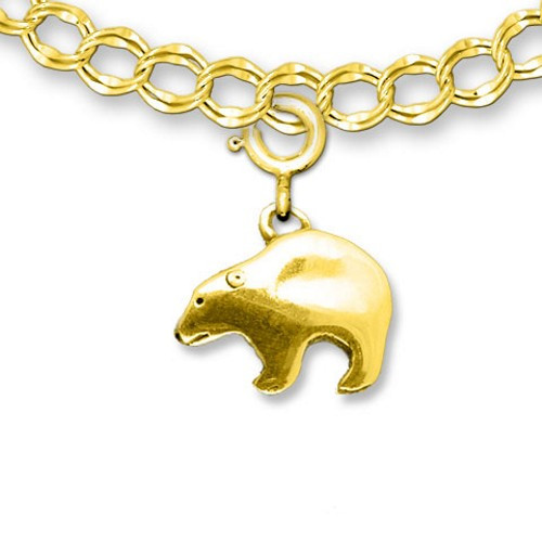 14k Solid Gold Bear Charm