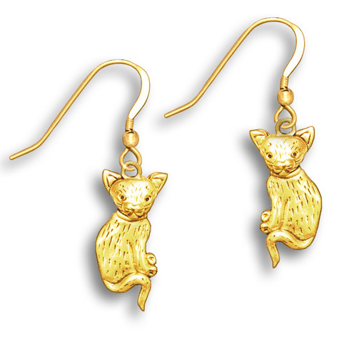 14K Yellow Gold Cat Earrings - Walmart.ca