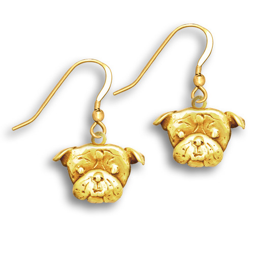 14K Solid Gold Bulldog Charm - English Bulldog Jewelry