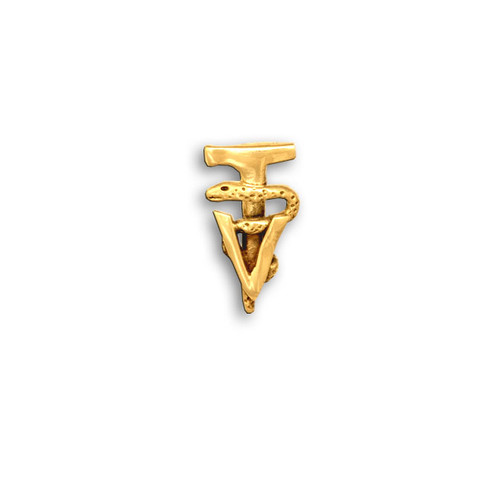 14k Solid Gold Veterinary Technician Caduceus Tie Tack