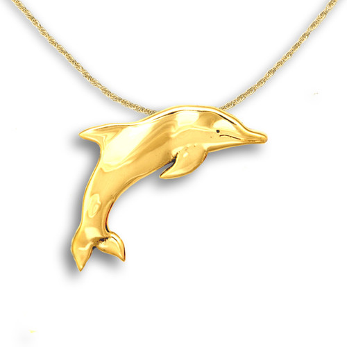 1/10 CT. T.W. Diamond Dolphin Pendant in Sterling Silver and 14K Gold Plate  | Zales