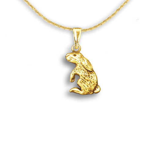 rabbit pendant gold