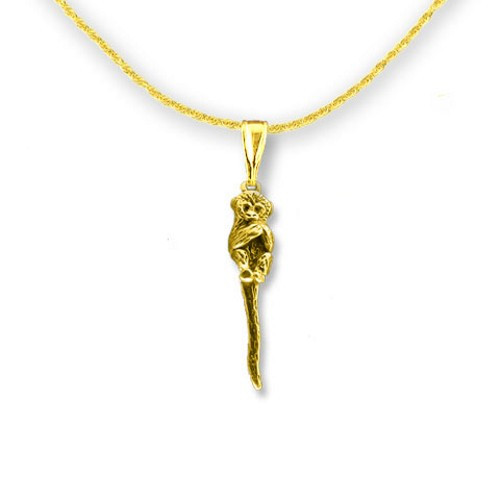 14k Solid Gold Squirrel Monkey Pendant