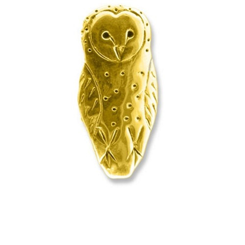 14k Solid Gold Barn Owl Pin