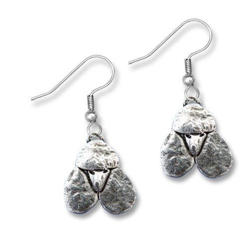 Pewter Poodle Earrings