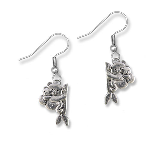 Pewter Koala Earrings