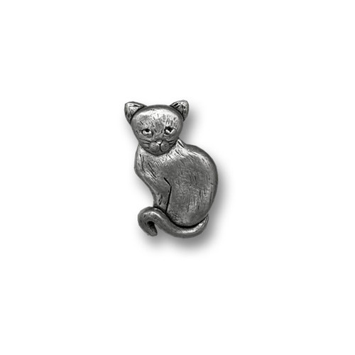 Pewter Short Haired Cat Lapel Pin