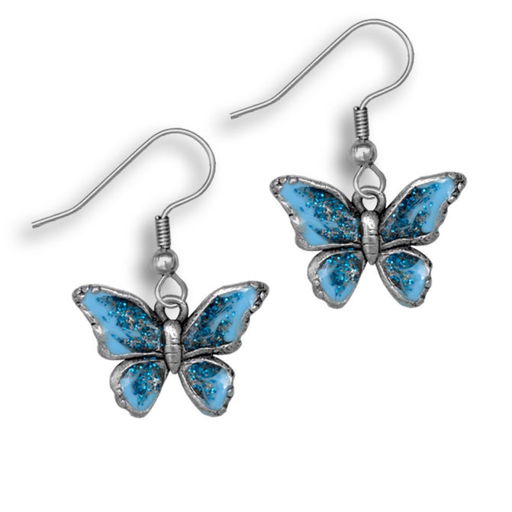 Hand Crafted Rose Gold Plated Butterfly Dangle Earrings - Spirited Butterfly  | NOVICA