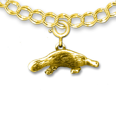 14K Solid Gold Platypus Charm - Main Image