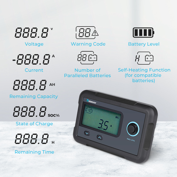 Renogy Monitoring Screen for Smart Lithium Battery Series