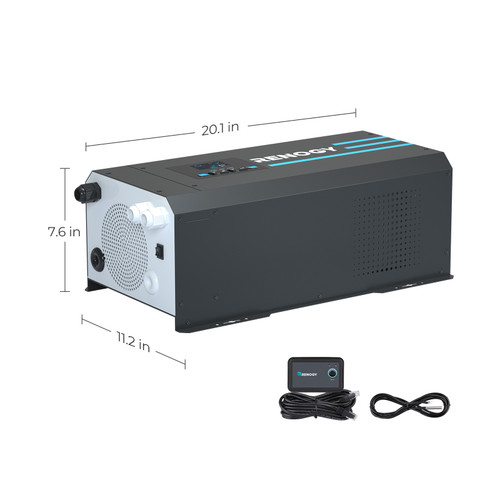 2000W 12V Pure Sine Wave Inverter Charger w/ LCD Display | Renogy