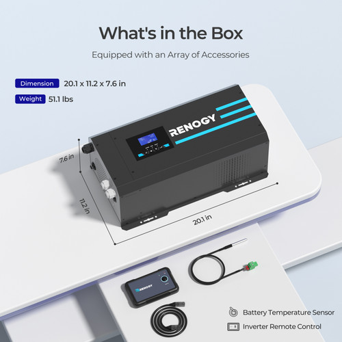 2000W 12V Pure Sine Wave Inverter Charger w/ LCD Display