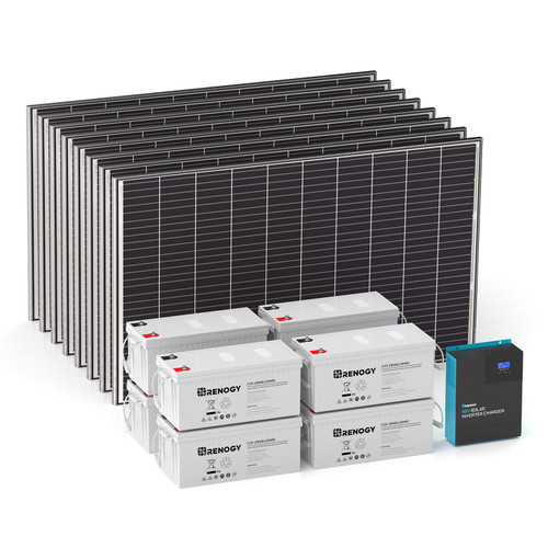 2500 Watt 48 Volt Solar Off Grid Home Solution w/AGM Batteries