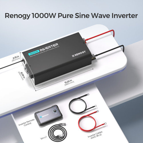 1000W 12V Pure Sine Wave Inverter with UPS Transfer Switch and Built-in Bluetooth
