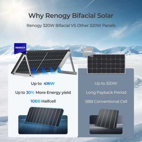 2PCS Bifacial 320 Watt Monocrystalline Solar Panel